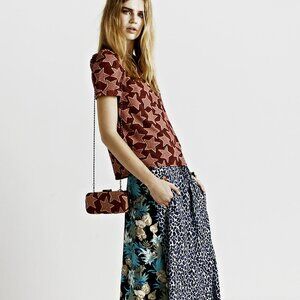 Maison Scotch | Beaded Peter Pan Collar Star Print Blouse, Size 6